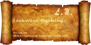 Leskovics Magdolna névjegykártya