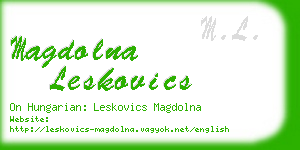 magdolna leskovics business card